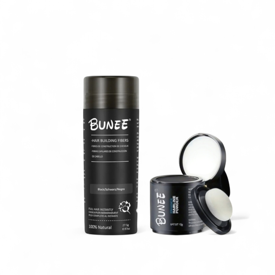 BUNEE® Hair Fibers (27.5g) & BUNEE® Hairline Powder (10g)
