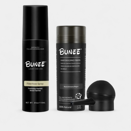 BUNEE® Hair fibers (27.5g) & Applicator & BUNEE® Fiber Hold Spray (118ml)