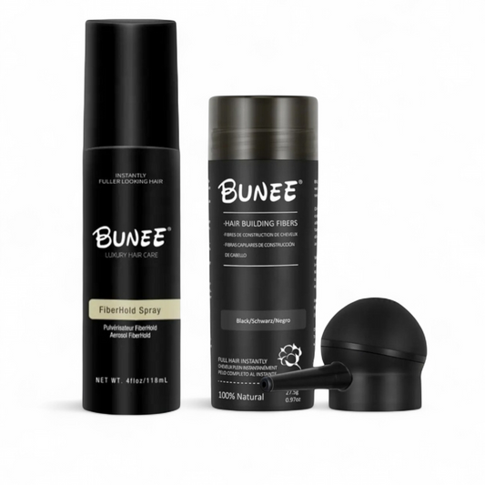 BUNEE® Hair fibers (27.5g) & Applicator & BUNEE® Fiber Hold Spray (118ml)