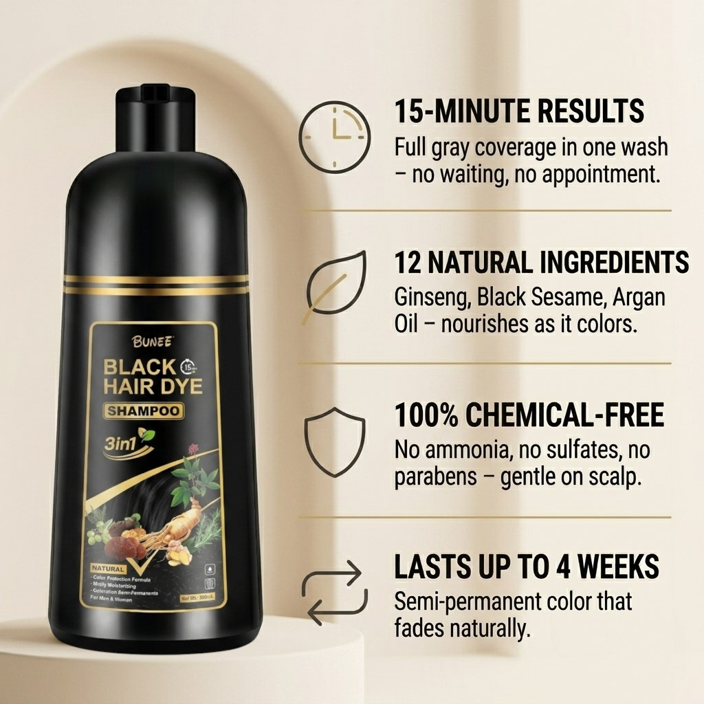 BUNEE® Black Hair Dye Shampoo